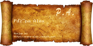 Pápa Alex névjegykártya