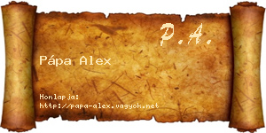 Pápa Alex névjegykártya