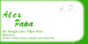 alex papa business card